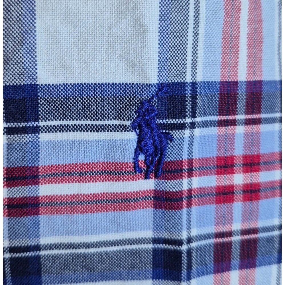Polo Ralph Lauren Mens Oxford Button-Up Shirt 3XB Red White Blue Plaid